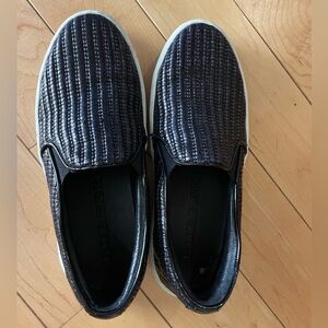 Black leather Burberry loafers. Size 5 excellent condition